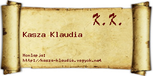 Kasza Klaudia névjegykártya